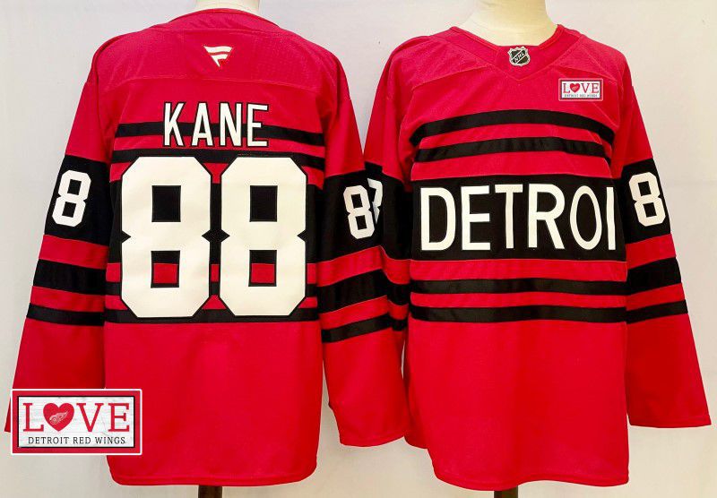 Men Detroit Red Wings #88 Kane Red Fanatics 2025 NHL Jersey style 12